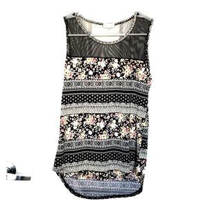 🌵Floral Dress Shirt with Mesh